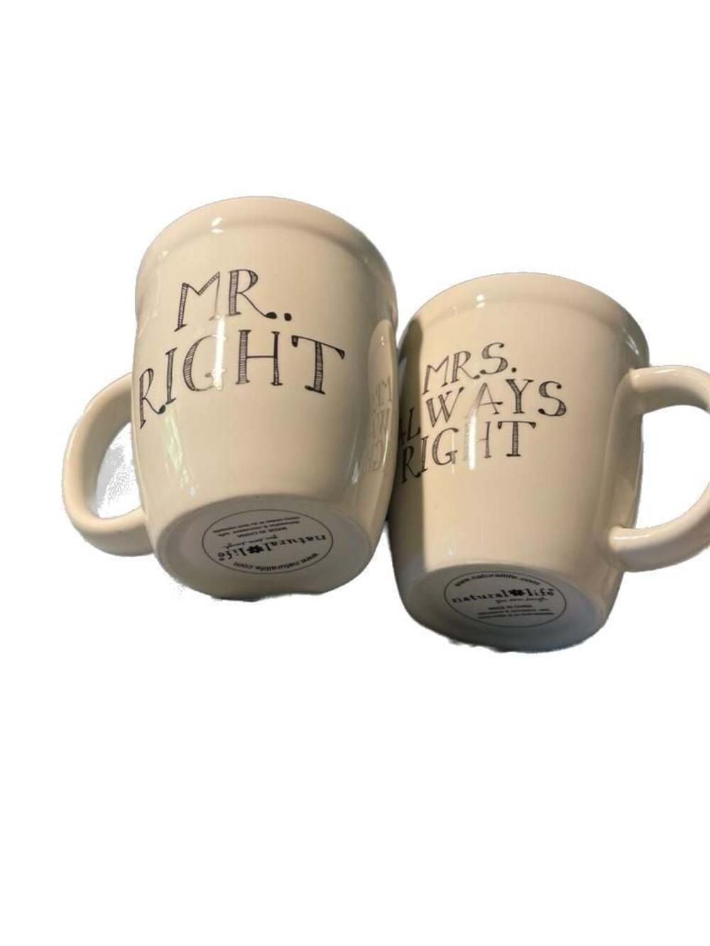 Natural Life Mr Right Mrs Always Right Mug Set Funny Wedding Anniversary Gift